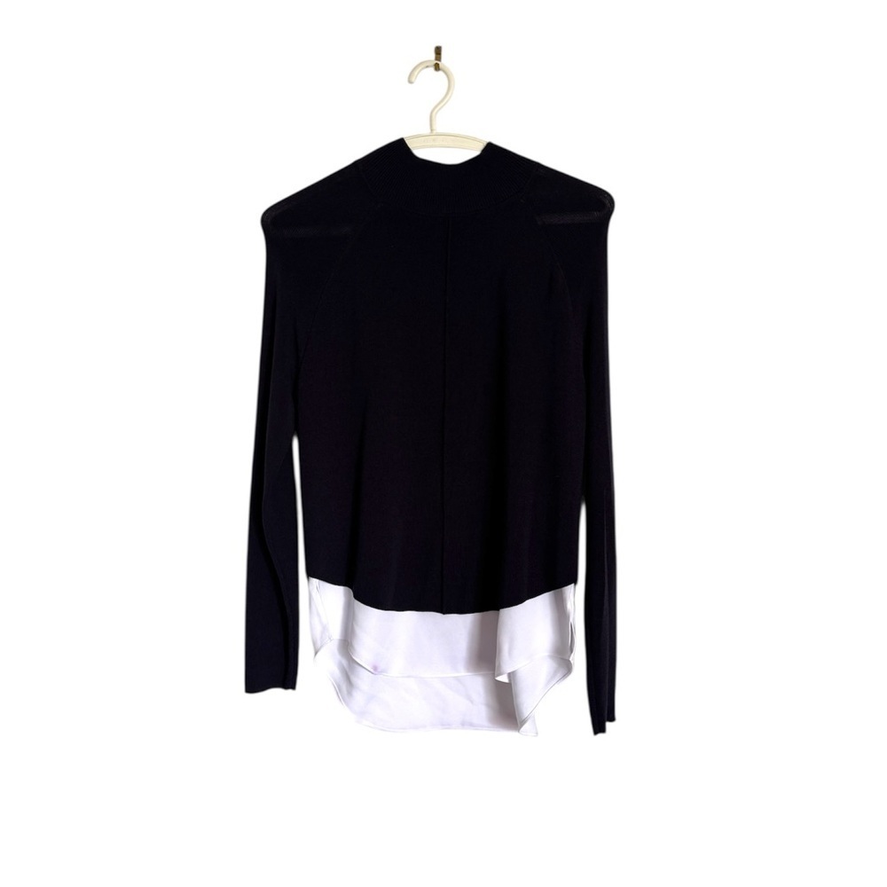 Ted Baker Black Asymmetrical Crop Blouse